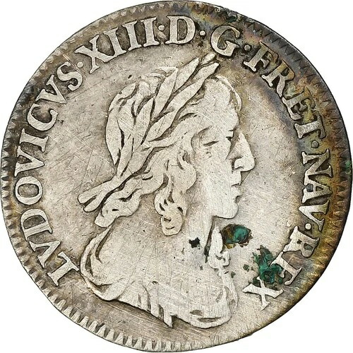[#1502486] フランス、ルイ 13 世、1/12 Ecu、2?me poin?on de Warin、1643 年、パリ、シル