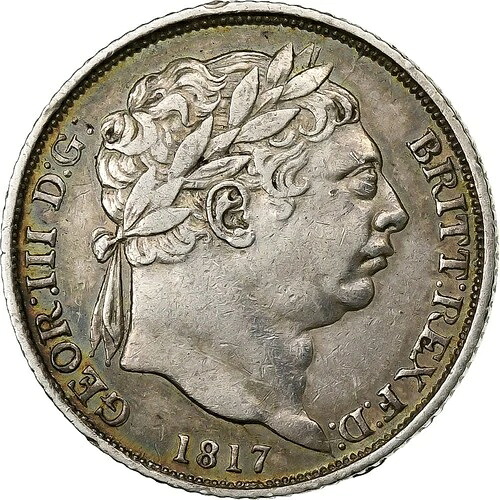 [#1048574] イギリス、ジョージ3世、6ペンス、1817年、銀貨、EF、KM:665