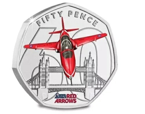 2024 ジャージ レッドアローズ ロンドンブリッジ カラー フィフティ 50ペンスコイン BU UNC