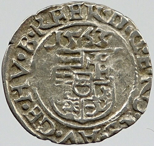 1563年 ハンガリー マドンナ 幼子イエス 古代銀貨 フェルディナンド1世 i120345