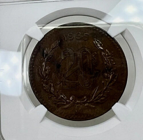 1935 メキシコ Mo 20 センタボ ブロンズ NGC MS 62 BN - 95446