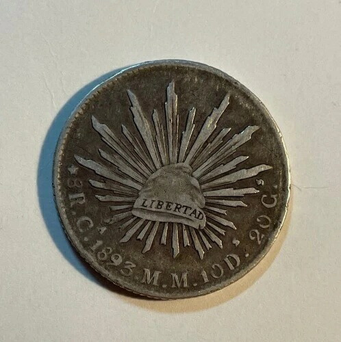メキシコ - 1893年 CaMM ラージ シルバー 8 リール - 人気-