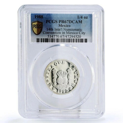 メキシコ 1/4 オンザ ヌミズム コンベンション ピラードル PR67 PCGS シルバーコイン 1988- 62,700円