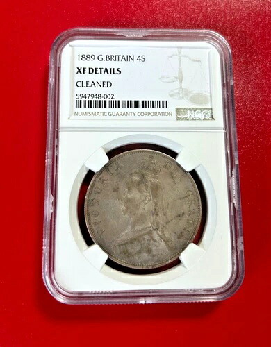 1889年 イギリス 銀貨 4シリング NGC XF 詳細 62,700円