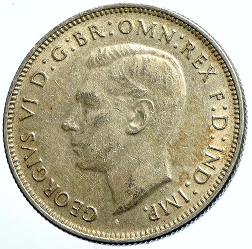 1943年 オーストラリア ジョージ6世 カンガルー ヴィンテージ オールド シルバー フローリン コイン i104699