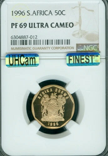 1996年 南アフリカ 50セント NGC PF69 MAC 最高級 スポットレス 4,827枚鋳造。 40,755円