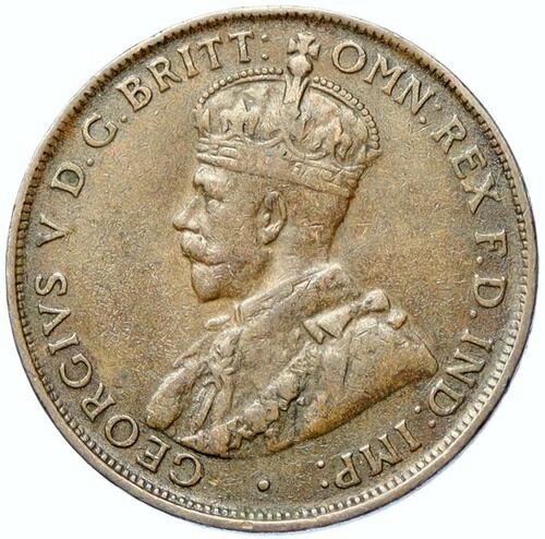 1927年 オーストラリア 英国 英国キング ジョージ5世 ヴィンテージ アンティーク ペニー セントコイン i100022-