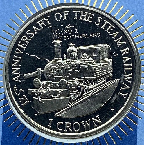 1998年 マン島 英国 蒸気鉄道 125周年記念 ヴィンテージ オールドクラウンコイン i114448 40,755円