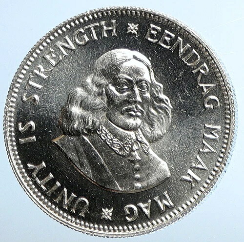1961年 南アフリカ エリザベス2世 リーベック プルーフ 銀貨 20セント i110972
