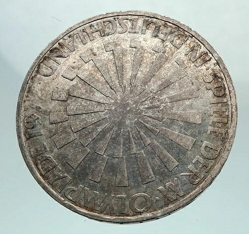 1972年 ドイツ ミュンヘン夏季オリンピック スパイラル 10マルク銀貨 i80321