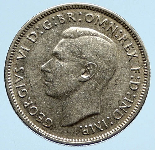 1943年オーストラリア キングジョージ6世 カンガルー ヴィンテージ シルバー フローリン コイン i94441