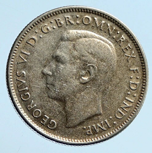 1944年 オーストラリア キングジョージ6世 カンガルー ヴィンテージ シルバー フローリン コイン i94442
