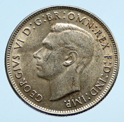 1943年オーストラリア キングジョージ6世 カンガルー ヴィンテージ シルバー フローリン コイン i94440