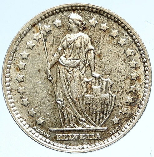 1944年 スイス - ヘルヴェティアはスイス国家を象徴する 1フラン銀貨 i112581 40,755円