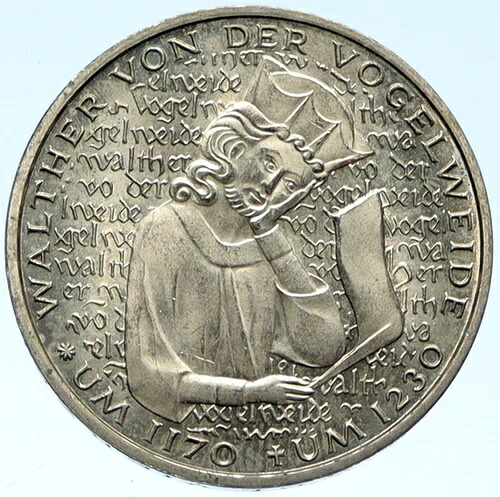 1980 ドイツ ヴァルター フォン フォーゲルヴァイデ シンガー ラブソング ヴィンテージ 5 マークコイン i99216
