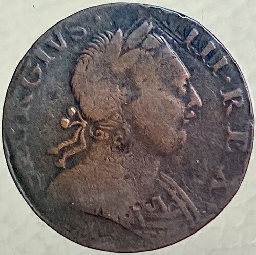 1774 ジョージ3世 ハーフペニー ブリタニア イングランド 英語 グレートブリテン イギリス ニース