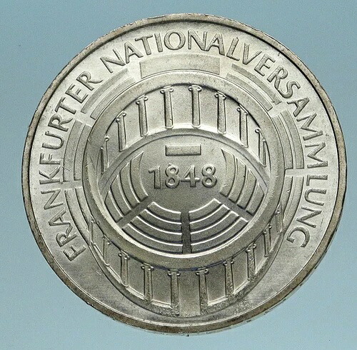 1973年 ドイツ フランクフルト国会議事堂 プルーフ銀貨 5マルク i83381
