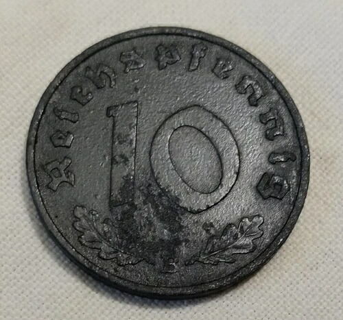 1940年 B ドイツ 10 Reichspfennig コイン亜鉛レア #2-