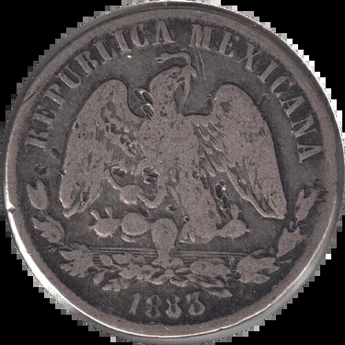 1883 メキシコ 50 センタボス コイン (KM# 407)