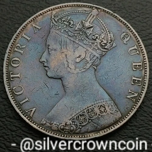 香港1セント 1877年。KM#4.1。ブロンズ製大型1ペニー硬貨。ヴィクトリア女王刻印。