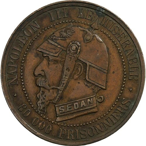 [#1158563] フランス、ナポレオン 3 世、5 サンタイム、1870 年、パリ、風刺画、ブロンズ、EF