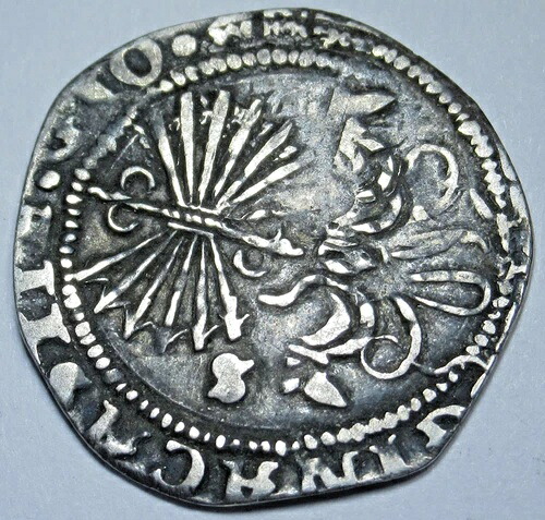 1400年代～1500年代 フェルディナンド・イザベラ スペイン シルバー 1レアル アンティーク コロンブスコイン