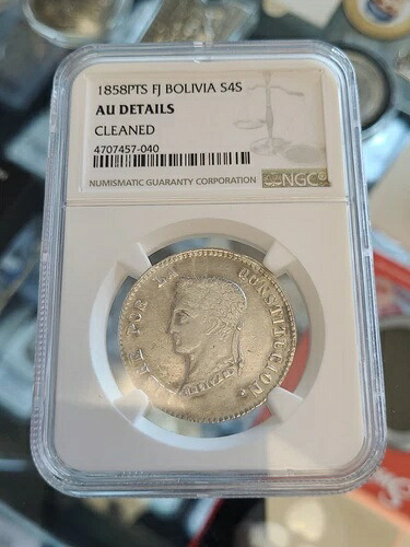 1858年 PTS FJ ボリビア S4S NGC AU ディテールクリーン-