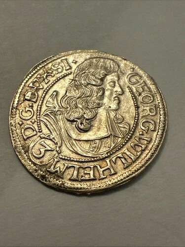 ??1675年 ドイツ シレジア ジョージ ヴィルヘルム 3クルーザー S.ナイス シルバーコイン BU UNC-