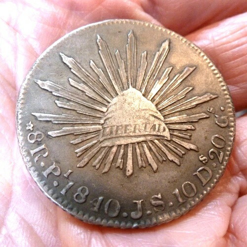 メキシコ 1840 Pi JS 8 REALES サン ルイス ポトシ ミント シルバー コイン KM #377.12