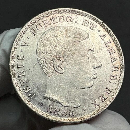 ???? ポルトガル国王ペドロ 5 世 500 レイ シルバー 1858 UNC- 58,685円