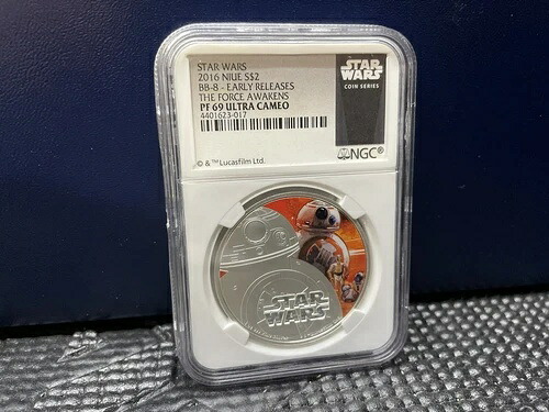 フォースの覚醒 スター・ウォーズ BB-8 2016年 ニウエ 1オンス 銀貨 2ドル NGC PF 69 UC ER