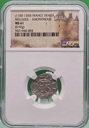 1100-1300 フランス デニ メルグイル アノニマス 0.92g NGC MS 61-