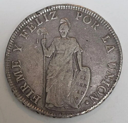 1834年ペルー8レアル銀貨クスコ、素晴らしいディテール付き