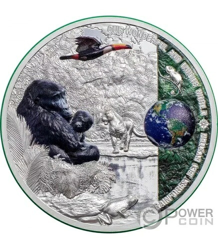 熱帯雨林 Our Earth 2オンス 銀貨 0.999ドル 10ドル パラオ 2021年 ケース＆COA