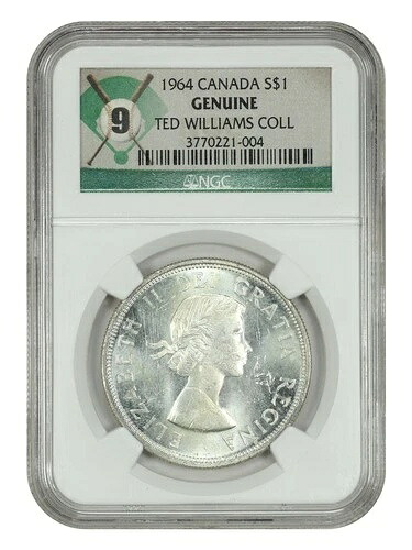 カナダ: 1964年 $1 NGC 純正 ex: テッド・ウィリアムズ・コレクション -ワールドコイン-