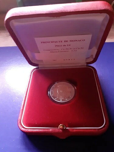 2 EURO Monaco Albert II 2010 証明書付きケース入りプルーフ-