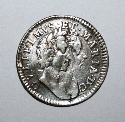 S8 - イギリス 4ペンス 1689年 極上銀貨 - ウィリアム＆メアリー