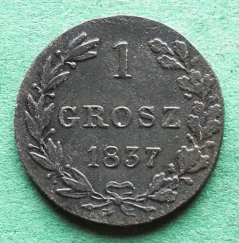 コイン ポーランド ロシア 1 Grosz 1837 皇帝ニコライ1世 希少 nswleipzig