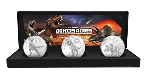 2021年 ソロモン諸島 5ドル 恐竜の時代 - 純銀貨3枚セット
