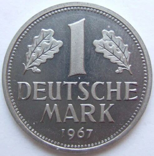ドイツ連邦共和国 1 ドイツマルク 1967 J プルーフ硬貨