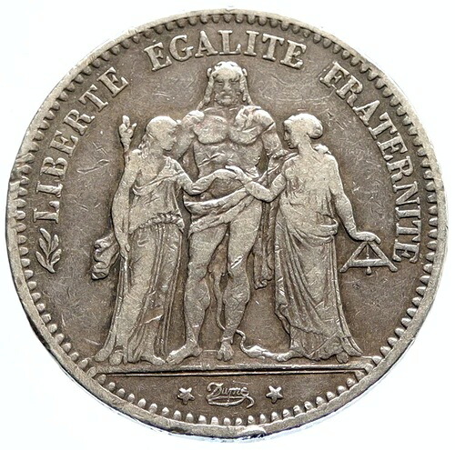 1874年 フランス ヘラクレスグループ アンティーク ヴィンテージ シルバー 5フラン フランスコイン i96638-｜WORLD RESOURCE【QUEEN店】