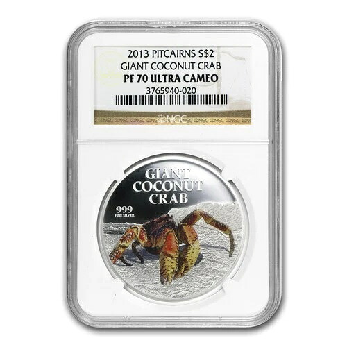 2013年 ニウエ 1オンス 銀貨 2ドル 巨大ココナッツクラブ PF-70 NGC｜WORLD RESOURCE【QUEEN店】