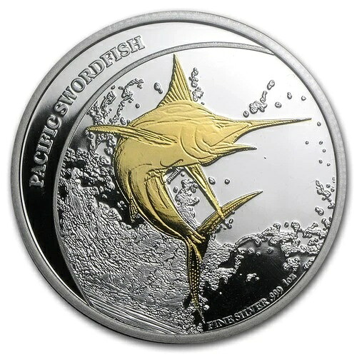 2011年 フィジー 1オンス シルバー $2 金メッキ パシフィック ソードフィッシュ PR (箱・保証書付き)｜WORLD RESOURCE【QUEEN店】