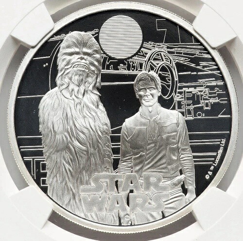 NGC PF70 2024 スターウォーズ ハン・ソロ＆チューバッカ イギリス シルバー 1オンス コイン 59,290円