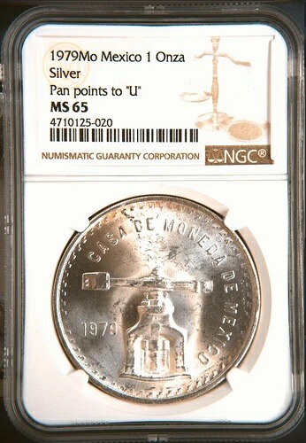 :1979Mo 1 メキシコ メダル 銀 タイプIII KM#M49b.3 NGC MS-65 高品位