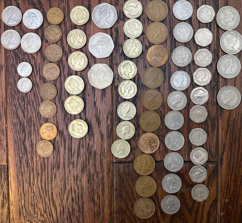 ヴィンテージ 65枚セット 英国女王エリザベス2世 50ペンス硬貨（写真参照）