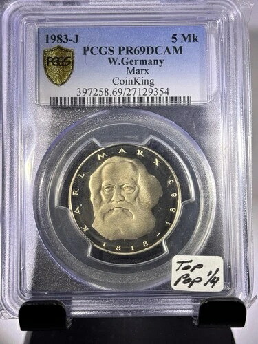 1983 J 西ドイツ マルクス 5 マーク PCGS PR69DCAM - トップポップ 1/5!!
