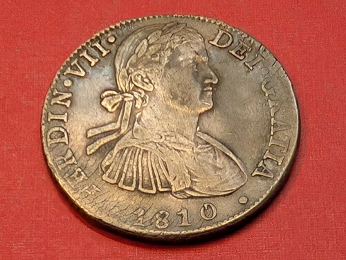 1810 植民地時代のメキシコ 8 レアル MO HJ ピラー ドル XF+ 250249