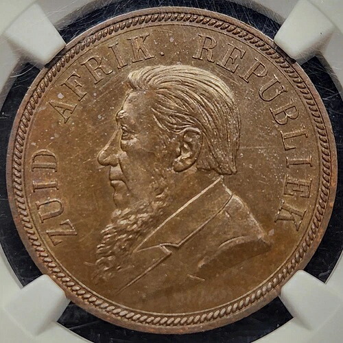 1892年南アフリカ1ペニー | NGC MS63BN