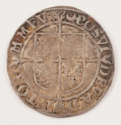 ND (1587-89) イングランド エリザベス1世 シリング銀貨 S-2577 クレセントミントマーク